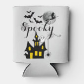 Haunted House Flying Witch Spooky Halloween Blikjeskoeler (Voorkant)