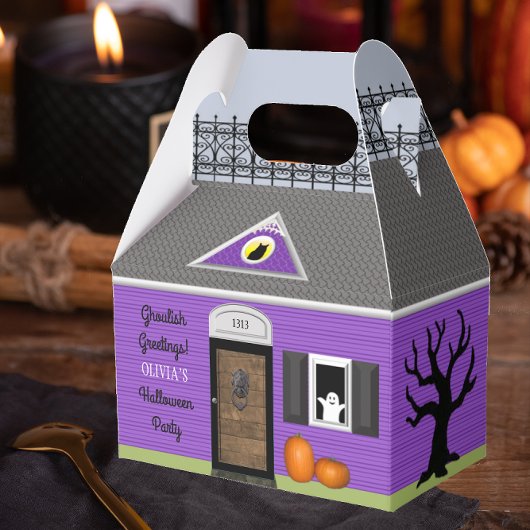 Haunted House Gepersonaliseerde Halloween Favor Bo Bedankdoosjes