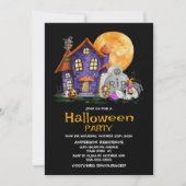 Haunted House Gravestone Halloween Party Kaart (Voorkant)