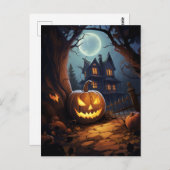 Haunted House Halloween Briefkaart (Voorkant / Achterkant)