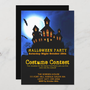 Haunted House Halloween Costume Party Kaart