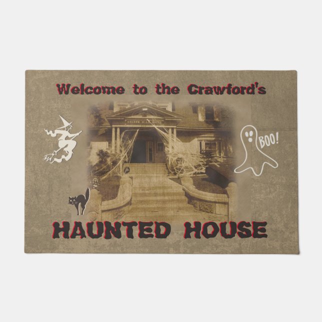 Haunted House Halloween Deurmat (Voorkant)