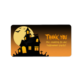 Haunted House Halloween Favor Tag Adres Label