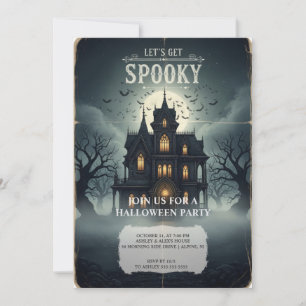 Haunted House Halloween Invitation Kaart - Spooky