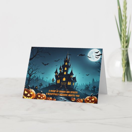 Haunted House Halloween Invitation - Pleine lune! (Devant)