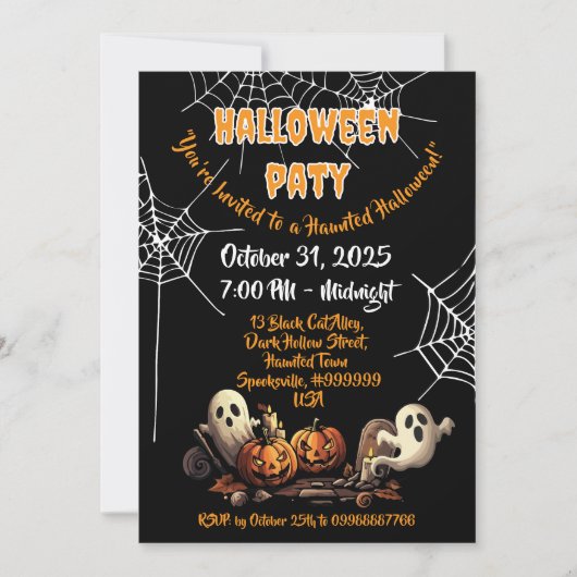 👻 Haunted House Halloween Invitations 🎃 🕷️ (Devant)