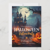 Haunted House Halloween Kostuum Feest Kaart (Voorkant)