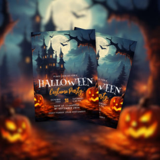 Haunted House Halloween Kostuum Feest Kaart