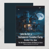Haunted House, Halloween Kostuumfeest Kaart (Voorkant / Achterkant)