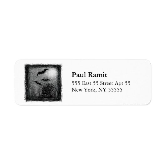 Haunted House Halloween Label Grey (Voorkant)
