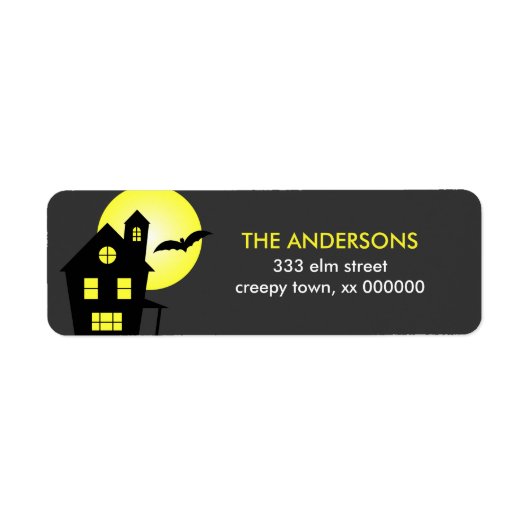 Haunted House Halloween Labels (Voorkant)
