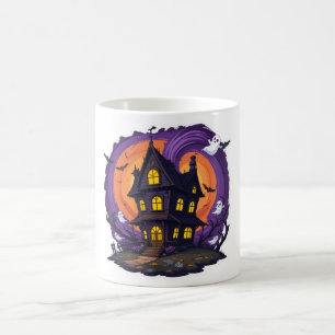 Haunted House Halloween Mok – Spooky Gothic Mansio