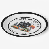 Haunted House Halloween Papieren Bordje (Gekanteld)