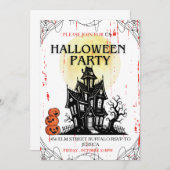 Haunted House Halloween Party Invitation! Kaart (Voorkant / Achterkant)