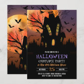 Haunted House Halloween Party Kaart (Voorkant / Achterkant)