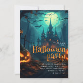 Haunted House Halloween Party Kaart (Voorkant)