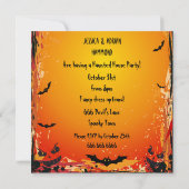 Haunted House Halloween Party Kaart (Achterkant)