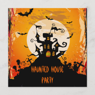 Haunted House Halloween Party Kaart