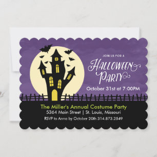 Haunted House Halloween Party Kaart