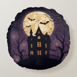 Haunted House Halloween ronde kussen