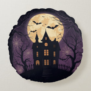 Haunted House Halloween ronde kussen