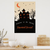 Haunted House Halloween Silhouet Foam Boards Poster (Keuken)
