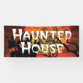 Haunted House Halloween Spandoek (Horizontaal)