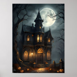 Haunted House - Halloween Spooky Gothic Poster