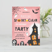 Haunted House Halloween verjaardagsfeestje uitnodi Kaart (Staand voorkant)