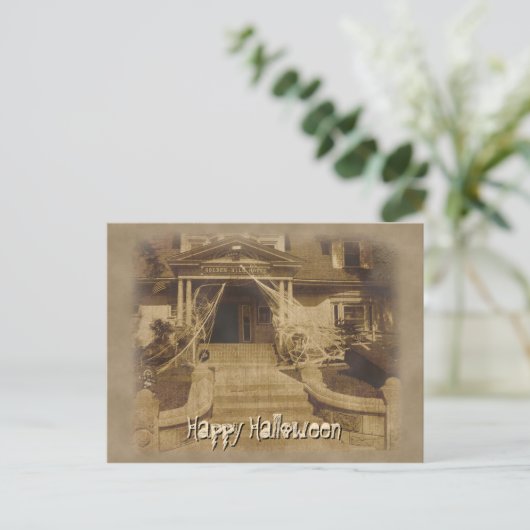 Haunted House in Halloween Briefkaart (Staand voorkant)