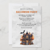 Haunted House Jack O’Lantern Halloween Party Kaart (Voorkant)