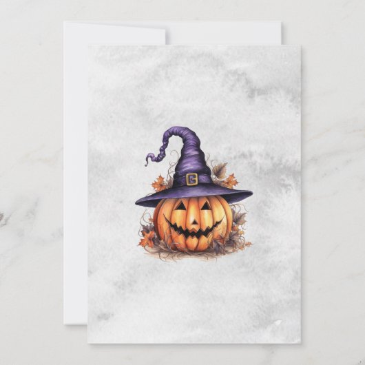 Haunted House Jack O’Lantern Halloween Party Kaart (Achterkant)