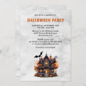 Haunted House Jack O’Lantern Halloween Party Kaart (Voorkant / Achterkant)