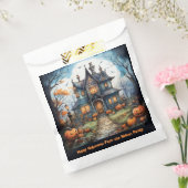 Haunted House Jack-O' Lanterns Happy Halloween Bedankzakje (Gezegeld)