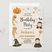 Haunted House Kids Halloween Invitation Anniversai (Devant / Derrière)