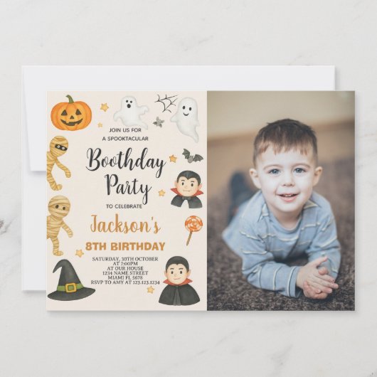 Haunted House Kids Halloween Invitation Anniversai (Devant)