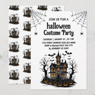 Haunted House Kostuum Halloween Party Uitnodiging