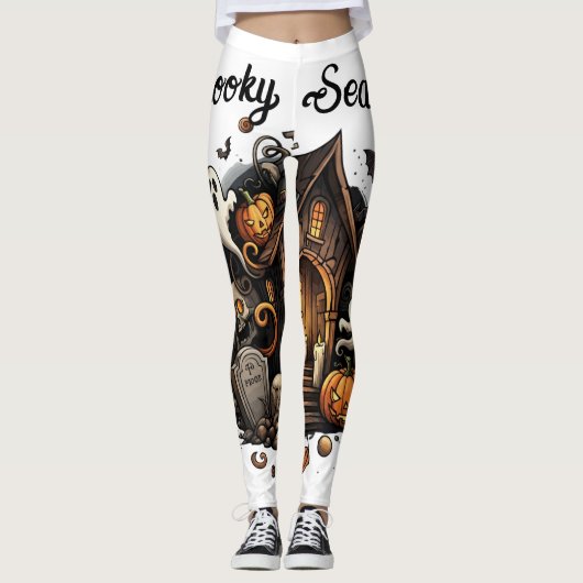 Haunted House Leggings Éffrayants 🕷️ 🎃 (Devant)