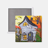 Haunted House Magnet Magneet (Voorkant / Achterkant)