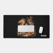 Haunted House met pompoenen Halloween Bureaumat (Keyboard & Muis)