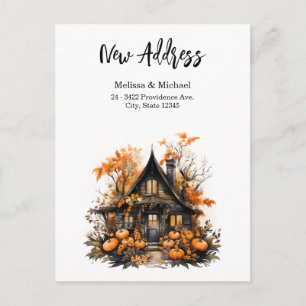 Haunted House met pompoenen Halloween Nieuw Huis Briefkaart