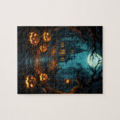 Haunted House Onder Moonlit Halloween Legpuzzel (Horizontaal)