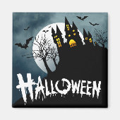Haunted House op een heuvel Spooktacular Halloween Magneet (Voorkant)