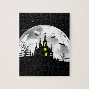 Haunted House Psycho Halloween Jigzaag Puzzle Legpuzzel