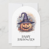 Haunted House Pumpkin Halloween Party Kaart (Achterkant)