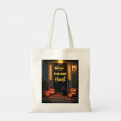 Haunted House Scene Gepersonaliseerd Halloween Tas (Achterkant)