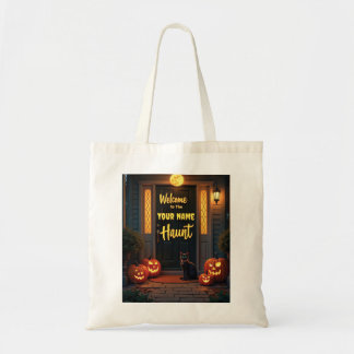 Haunted House Scene Gepersonaliseerd Halloween Tas
