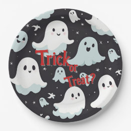 Haunted House Trick Treat Halloween Papieren Bordje