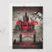 Haunted House Victoriaans  Halloween Party Kaart (Voorkant)