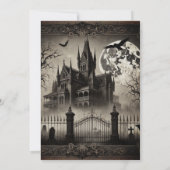 Haunted House Victoriaans  Halloween Party Kaart (Achterkant)